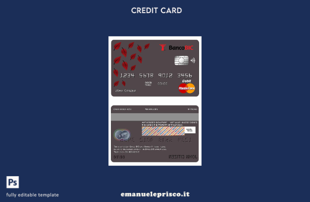 modello di carta di debito mastercard banca Angola Banco BIC stile verificato